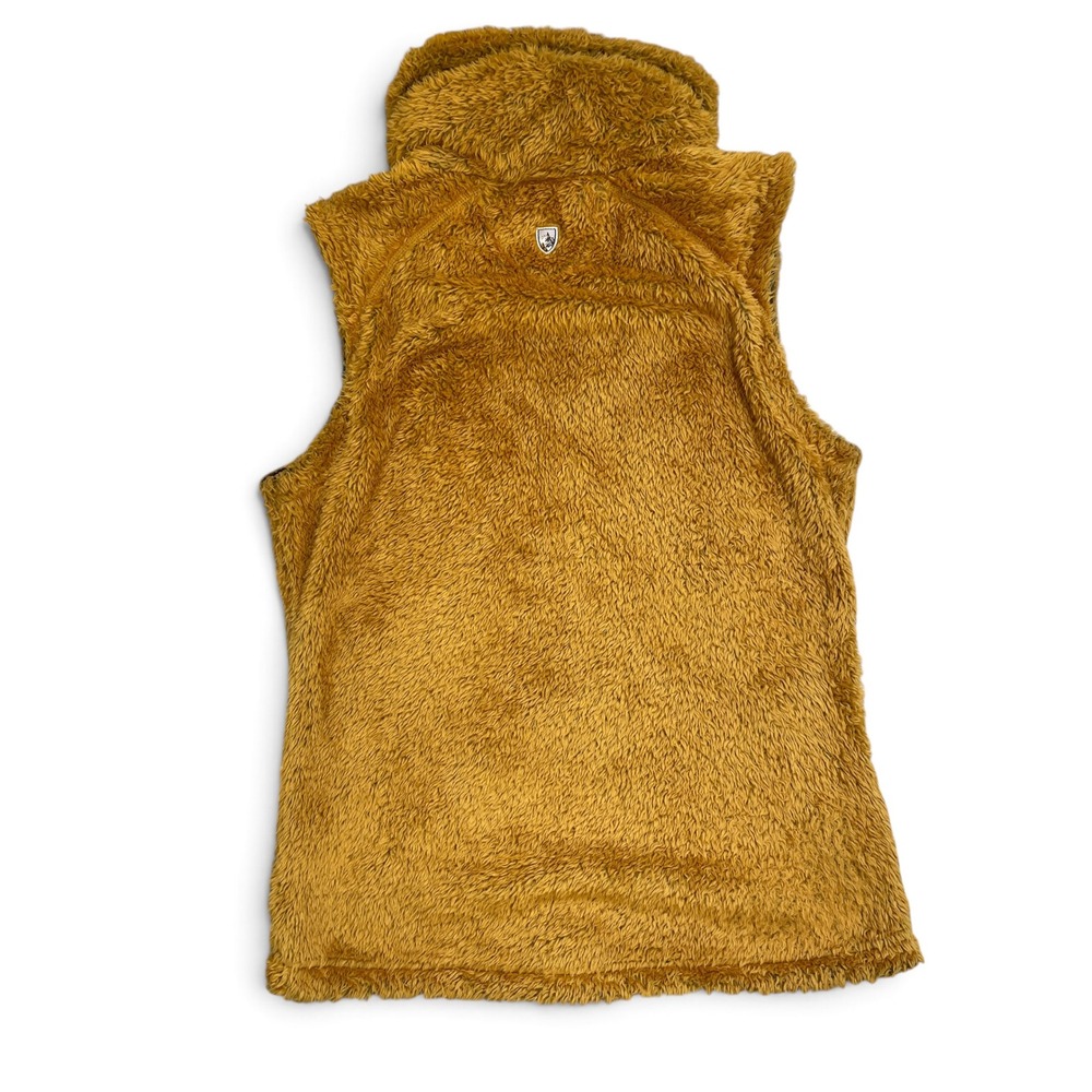 Kuhl Flight Vest M Gold Mustard High Pile Italian Fleece Sherpa Hooded Gilet - Picture 2 of 16